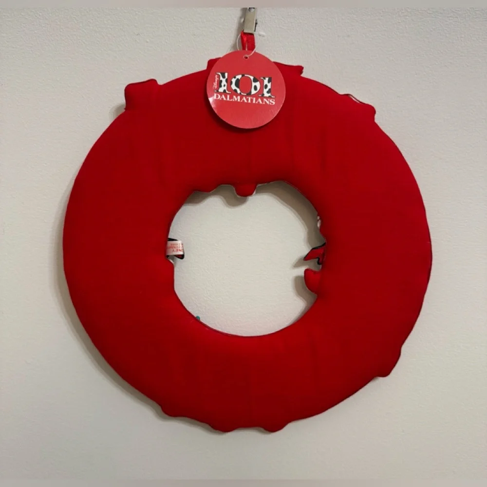 Disney Red Dalmatian Padded Holiday Wreath (NWT)